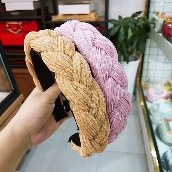 Bulk Jewelry Wholesale pink twist braid wide brim headband JDC-HD-O105 Wholesale factory from China YIWU China