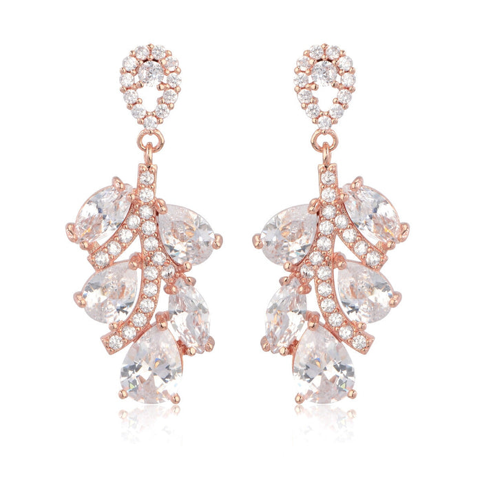 Wholesale pink zircon earrings JDC-ES-Mix011 Earrings 迷茜 14K rose gold electroplating Wholesale Jewelry JoyasDeChina Joyas De China