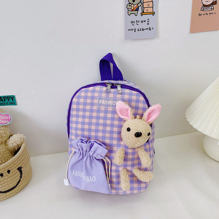 Wholesale Plaid Bunny Nylon children's Backpack Bags JDC-BP-YD001 Backpack Bags JoyasDeChina Bunny Purple Wholesale Jewelry JoyasDeChina Joyas De China