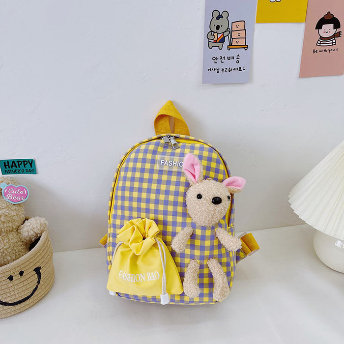 Wholesale Plaid Bunny Nylon children's Backpack Bags JDC-BP-YD001 Backpack Bags JoyasDeChina Bunny yellow Wholesale Jewelry JoyasDeChina Joyas De China