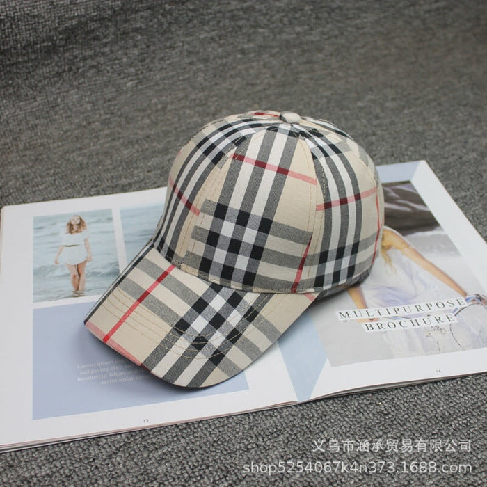Wholesale Plaid Cotton Baseball Hat JDC-FH-Hanc010 Fashionhat 涵承 beige adjustable Wholesale Jewelry JoyasDeChina Joyas De China