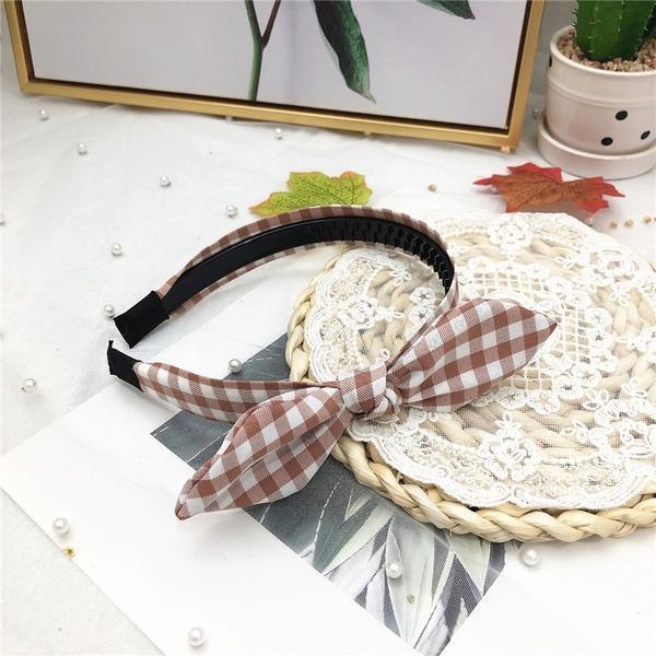 Wholesale plaid rabbit ear fabric headband JDC-HD-GSDX014 Headband JoyasDeChina Wholesale Jewelry JoyasDeChina Joyas De China