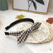 Wholesale plaid rabbit ear fabric headband JDC-HD-GSDX014 Headband JoyasDeChina coffee color Wholesale Jewelry JoyasDeChina Joyas De China