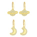 Wholesale Planet Moon Copper Plated 18k Gold Zircon Earrings JDC-ES-AS-013 Earrings 翱?N Wholesale Jewelry JoyasDeChina Joyas De China