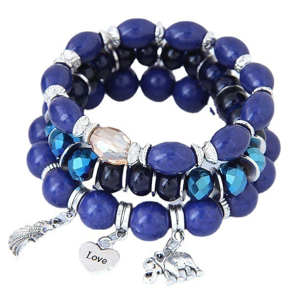 Bulk Jewelry Wholesale plastic crystal beads elephant wings love bracelet JDC-BT-XINY055 Wholesale factory from China YIWU China
