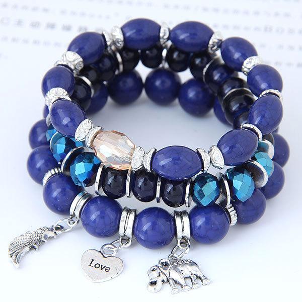 Bulk Jewelry Wholesale plastic crystal beads elephant wings love bracelet JDC-BT-XINY055 Wholesale factory from China YIWU China