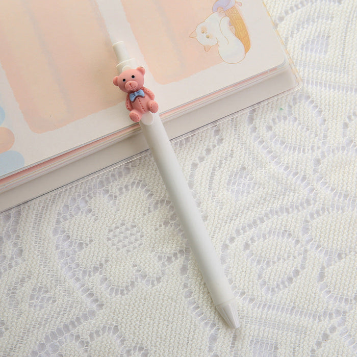 Wholesale plastic cute macaron bear ballpoint pen JDC-BP-GS005 Ballpoint pen JoyasDeChina Deep pink bear 0.5mm Wholesale Jewelry JoyasDeChina Joyas De China