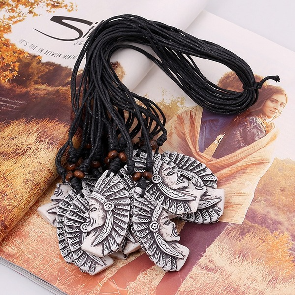 Bulk Jewelry Wholesale plastic Indian head man necklaces JDC-MNE-PK051 Wholesale factory from China YIWU China