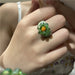 Wholesale plastic multi-color lovely crystal flower rings JDC-RS-YQ005 Rings JoyasDeChina green Wholesale Jewelry JoyasDeChina Joyas De China