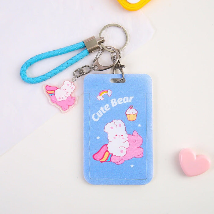 Wholesale Plastic PU Bus Card Holder Keychain JDC-KC-Gangs002 Keychains 港升 rainbow bunny Wholesale Jewelry JoyasDeChina Joyas De China