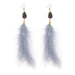Wholesale plastic resin feather tassel earrings JDC-ES-GSGL005 Earrings 谷力 grey Wholesale Jewelry JoyasDeChina Joyas De China