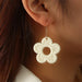 Wholesale Plastic Resin Flower Earrings JDC-ES-NZ096 Earrings 奈珠 Wholesale Jewelry JoyasDeChina Joyas De China
