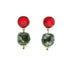 Wholesale Plastic Resin Green Stone Earrings JDC-ES-NZ095 Earrings 奈珠 Wholesale Jewelry JoyasDeChina Joyas De China