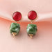 Wholesale Plastic Resin Green Stone Earrings JDC-ES-NZ095 Earrings 奈珠 Wholesale Jewelry JoyasDeChina Joyas De China