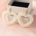 Wholesale Plastic Resin Heart Earrings JDC-ES-NZ094 Earrings 奈珠 Wholesale Jewelry JoyasDeChina Joyas De China