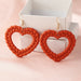 Wholesale Plastic Resin Heart Earrings JDC-ES-NZ094 Earrings 奈珠 Wholesale Jewelry JoyasDeChina Joyas De China