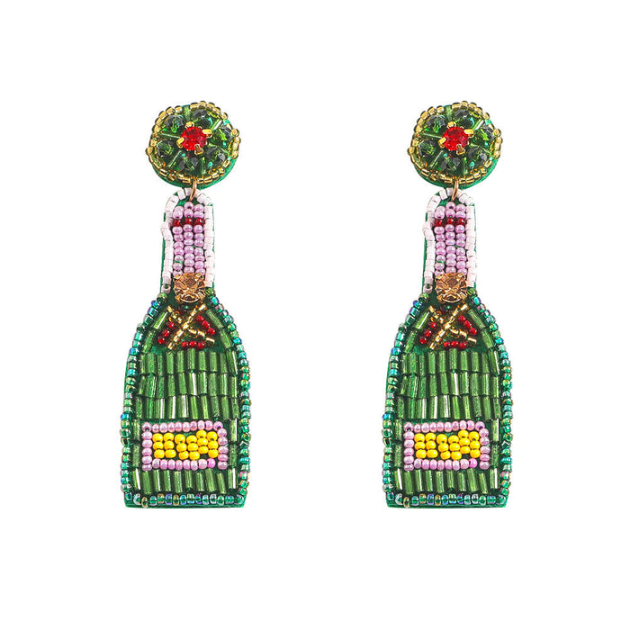 Wholesale Plastic Resin Wine Bottle Earrings JDC-ES-JQ189 Earrings JoyasDeChina green Wholesale Jewelry JoyasDeChina Joyas De China