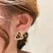 Wholesale Plating Alloy Copper Zircon Triangle Leather Earrings JDC-ES-AM001 Earrings 艾米 Wholesale Jewelry JoyasDeChina Joyas De China