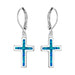 Wholesale Plating Alloy Cross Opal Earrings JDC-ES-WenT007 Earrings 润涛 blue Wholesale Jewelry JoyasDeChina Joyas De China