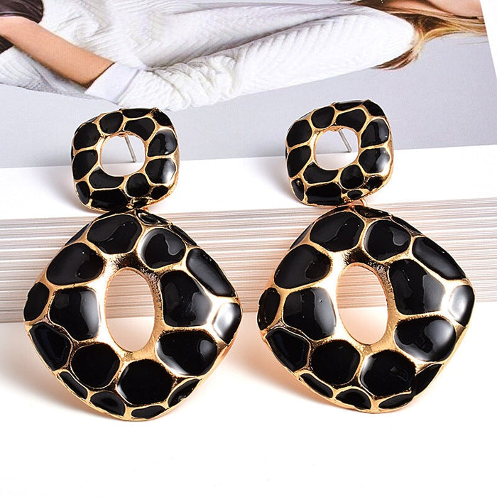 Wholesale Plating Alloy Earrings JDC-ES-SK075 Earrings 深刻 black Wholesale Jewelry JoyasDeChina Joyas De China