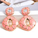 Wholesale Plating Alloy Earrings JDC-ES-SK075 Earrings 深刻 pink Wholesale Jewelry JoyasDeChina Joyas De China