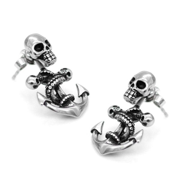 Wholesale Plating Alloy Fork Anchor Skull Earrings JDC-ES-WenT014 Earrings 润涛 Wholesale Jewelry JoyasDeChina Joyas De China