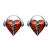 Wholesale Plating Alloy Heart Rock Punk Earrings JDC-ES-WenT012 Earrings 润涛 red Wholesale Jewelry JoyasDeChina Joyas De China