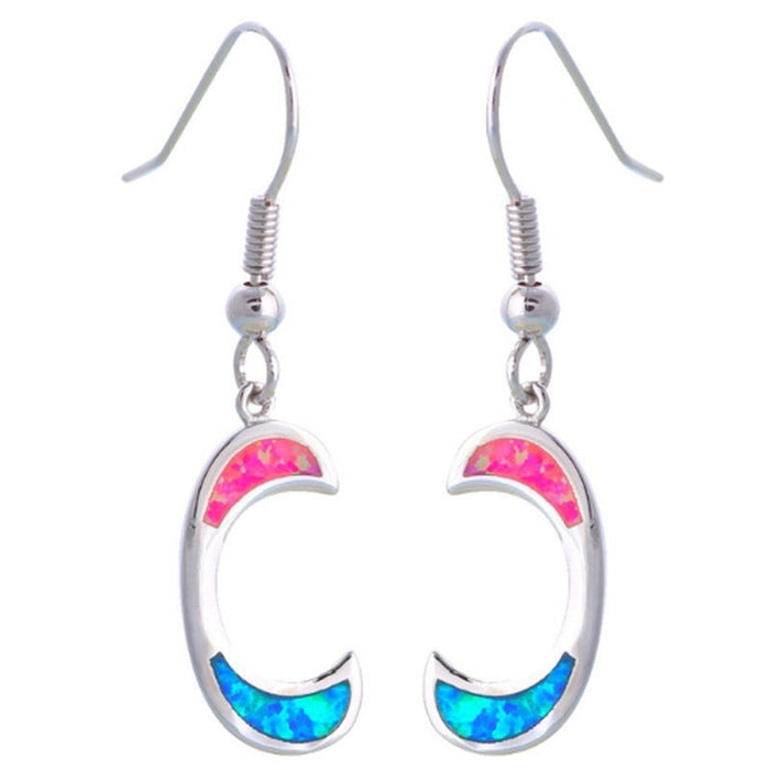 Wholesale Plating Alloy Natural Colorful Opal Earrings JDC-ES-WenT003 Earrings 润涛 white Wholesale Jewelry JoyasDeChina Joyas De China
