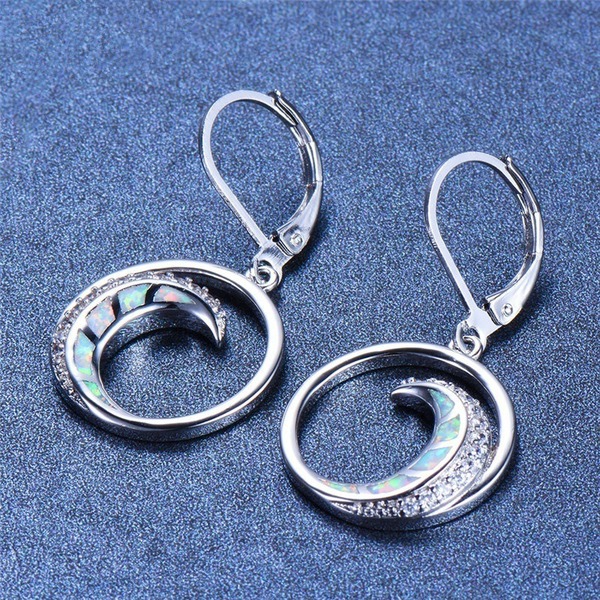 Wholesale Plating Alloy Opal Earrings JDC-ES-WenT016 Earrings 润涛 Wholesale Jewelry JoyasDeChina Joyas De China