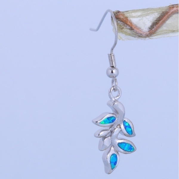 Wholesale Plating Alloy Opal Silver Plated Earrings JDC-ES-WenT006 Earrings 润涛 Wholesale Jewelry JoyasDeChina Joyas De China