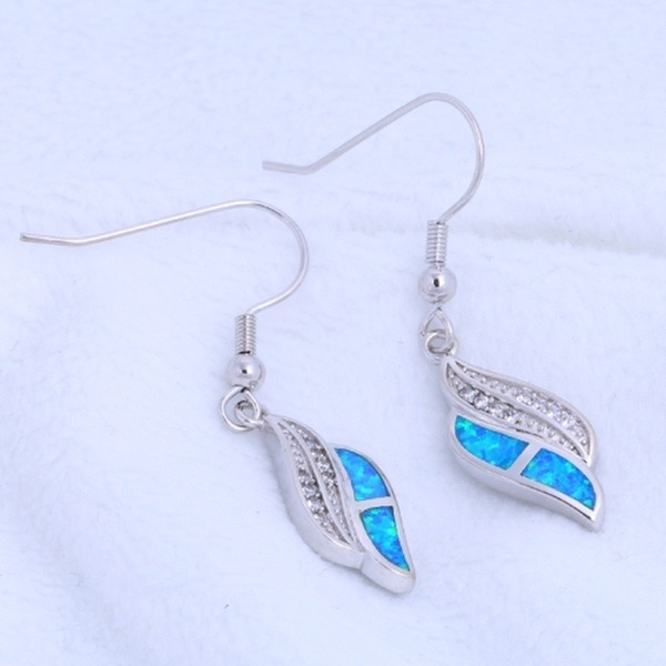 Wholesale Plating Alloy Opal Silver Plated Earrings JDC-ES-WenT017 Earrings 润涛 Wholesale Jewelry JoyasDeChina Joyas De China