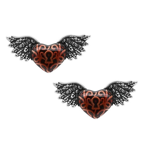 Wholesale Plating Alloy Wings Heart Earrings JDC-ES-WenT011 Earrings 润涛 Wholesale Jewelry JoyasDeChina Joyas De China
