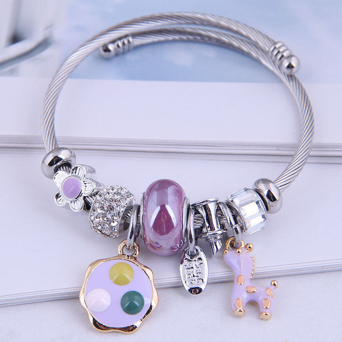 Wholesale plum blossom fawn alloy bracelet JDC-BT-GSWY059 Bracelet JoyasDeChina 3#purple Wholesale Jewelry JoyasDeChina Joyas De China