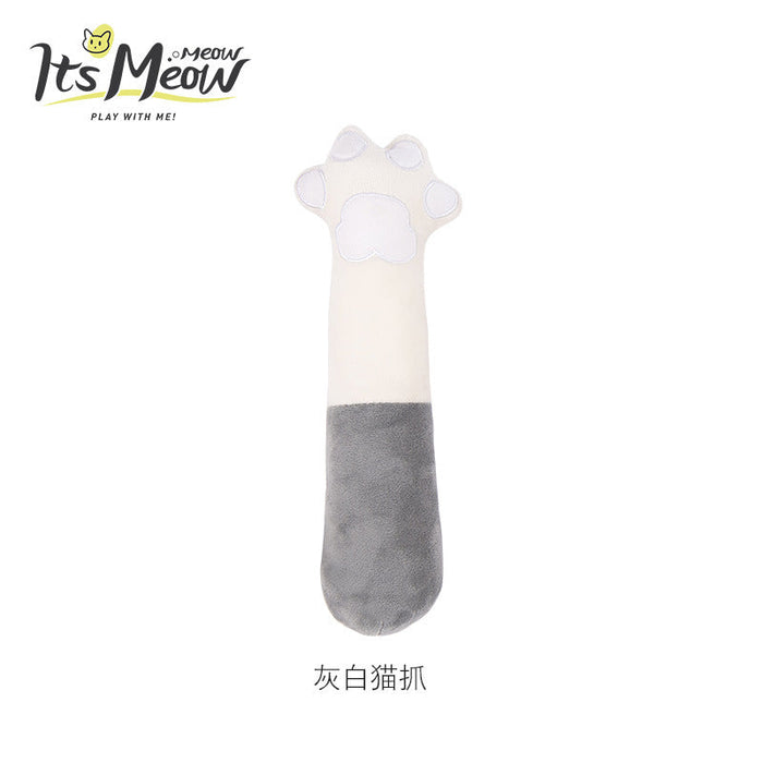 Wholesale plush cat paw pet toy pack of 2 JDC-PT-FP010 Pet Toy 沣沛 grey white MINIMUM 2 Wholesale Jewelry JoyasDeChina Joyas De China