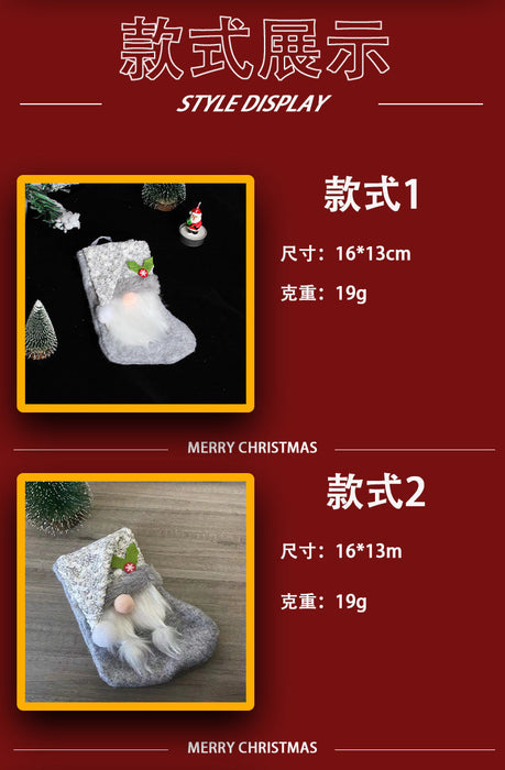 Wholesale Plush Christmas Stocking Candy Bag Cloth Ornaments JDC-OS-GL002 Ornaments 港恋 Wholesale Jewelry JoyasDeChina Joyas De China