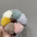 Wholesale plush colorful rabbit fur ball Hair Scrunchies JDC-HS-TOC004 Hair Scrunchies JoyasDeChina green yellow Wholesale Jewelry JoyasDeChina Joyas De China
