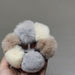Wholesale plush colorful rabbit fur ball Hair Scrunchies JDC-HS-TOC004 Hair Scrunchies JoyasDeChina grey khaki Wholesale Jewelry JoyasDeChina Joyas De China