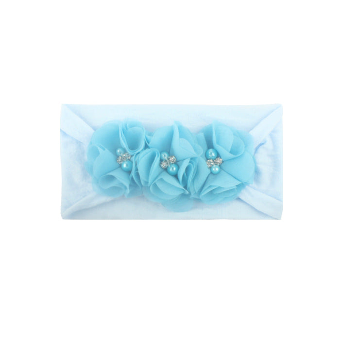 Wholesale plush four-bead flower headband JDC-HD-ML026 Headband 猫力 blue Wholesale Jewelry JoyasDeChina Joyas De China