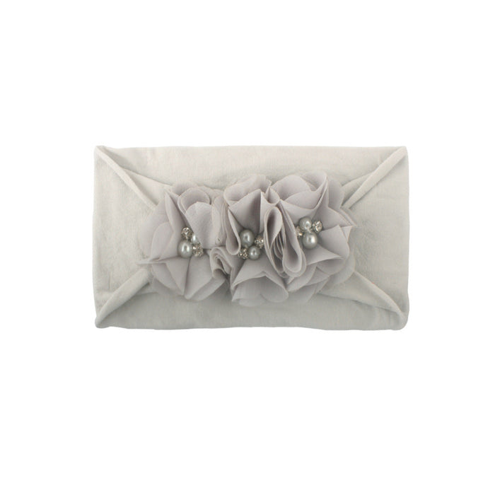 Wholesale plush four-bead flower headband JDC-HD-ML026 Headband 猫力 gray Wholesale Jewelry JoyasDeChina Joyas De China