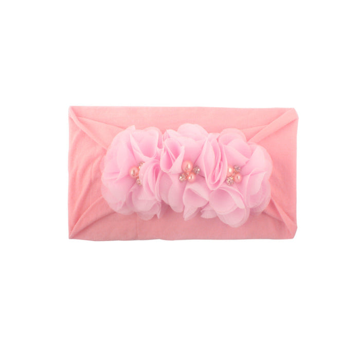 Wholesale plush four-bead flower headband JDC-HD-ML026 Headband 猫力 pink Wholesale Jewelry JoyasDeChina Joyas De China