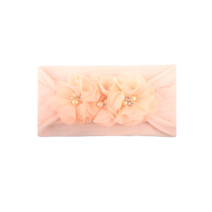 Wholesale plush four-bead flower headband JDC-HD-ML026 Headband 猫力 rou pink Wholesale Jewelry JoyasDeChina Joyas De China