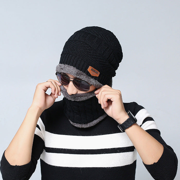Wholesale plush grey wool knitted hat JDC-FH-GSYH045 FashionHat 予画 black1 Wholesale Jewelry JoyasDeChina Joyas De China