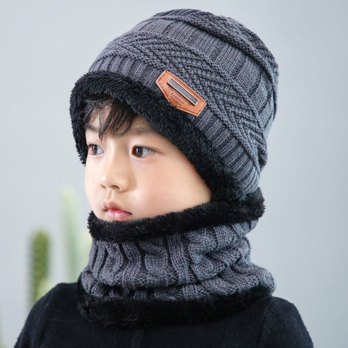 Wholesale plush grey wool knitted hat JDC-FH-GSYH045 FashionHat 予画 grey2 Wholesale Jewelry JoyasDeChina Joyas De China