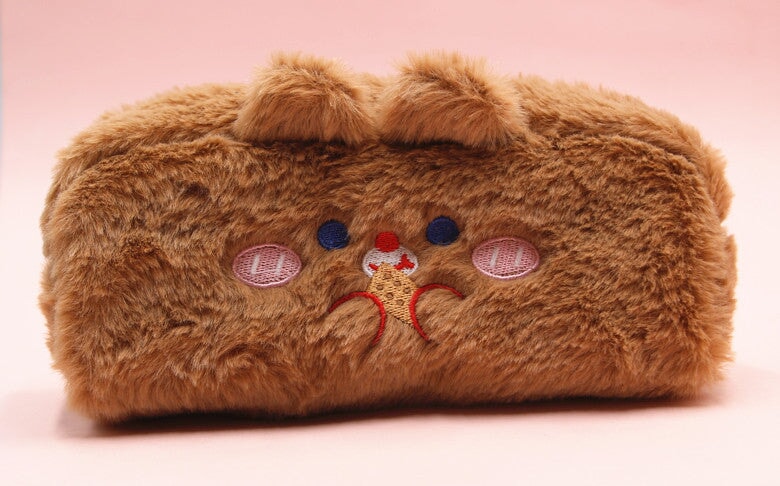 Wholesale plush large capacity pencil case JDC-PB-Donglej003 Pencil Bags 东津 brown Wholesale Jewelry JoyasDeChina Joyas De China