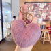Wholesale Plush Leather Heart Tassel Pom Pom Keychain JDC-KC-JG157 Keychains 金葛 purple OPP bag Wholesale Jewelry JoyasDeChina Joyas De China