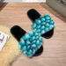 Bulk Jewelry Wholesale plush material fluffy slippers JDC-SP-GQ078 Wholesale factory from China YIWU China