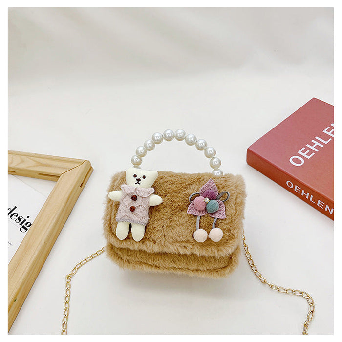 Wholesale Plush pearl lovely bag JDC-HB-MF004 Shoulder Bags 满丰 Bear camel Wholesale Jewelry JoyasDeChina Joyas De China