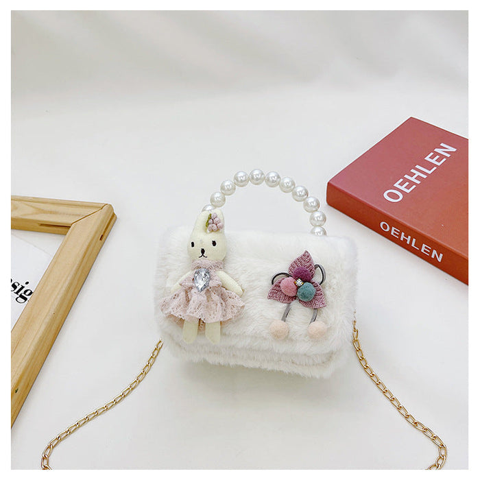Wholesale Plush pearl lovely bag JDC-HB-MF004 Shoulder Bags 满丰 Rabbit white Wholesale Jewelry JoyasDeChina Joyas De China