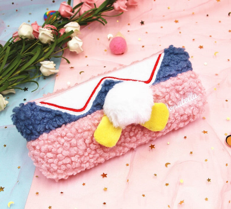 Wholesale Plush Pencil Bag Stationery Bag JDC-PB-Donglej002 Pencil Bags 东津 grey pink Wholesale Jewelry JoyasDeChina Joyas De China