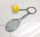 Wholesale Plush tennis racket key chain JDC-KC-HTU023 Keychains 哈图 Yellow ball 80*30MM Wholesale Jewelry JoyasDeChina Joyas De China